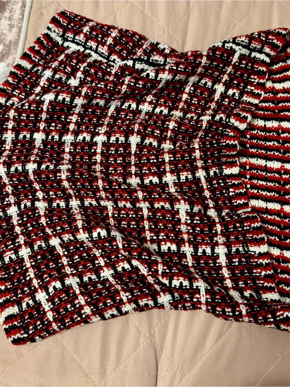 NWOT BCX Juniors' Plaid Knit Neck Warmer Scarf Size OS